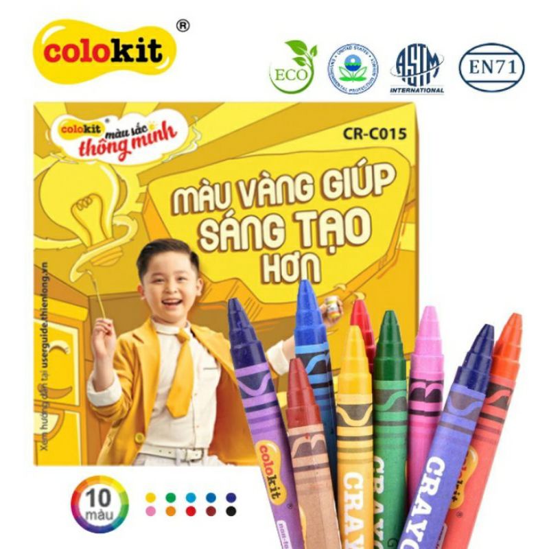Bút lông màu 20 màu, Fiber pen Thiên Long Colokit FP-C03 và Sáp màu 10 cây