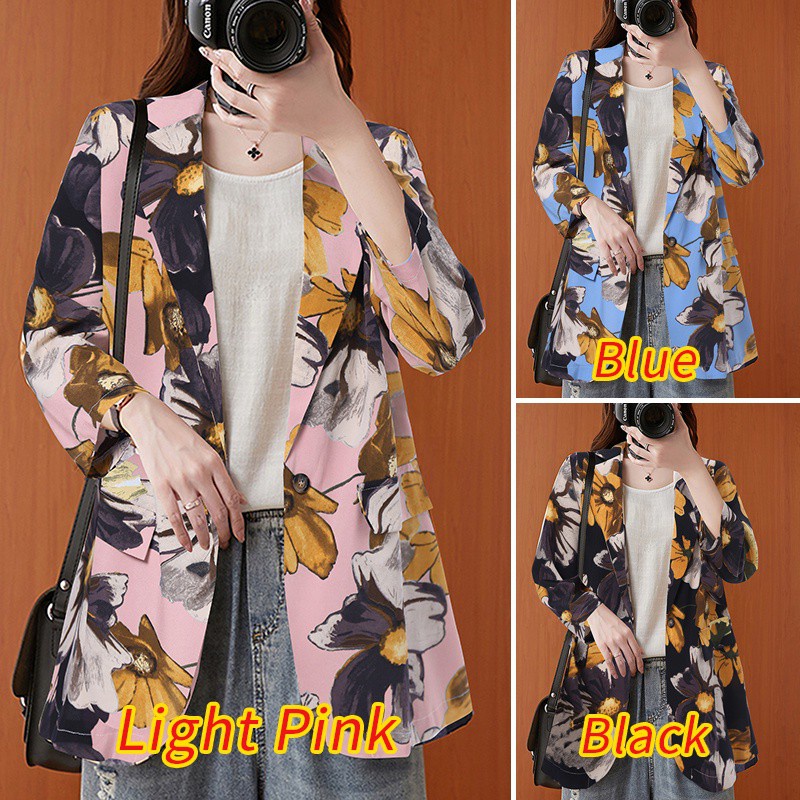 Áo Khoác Blazer Zanzea Tay Dài Dáng Rộng In Hoa Phong Cách Vintage Thời Trang Cho Phụ Nữ | BigBuy360 - bigbuy360.vn