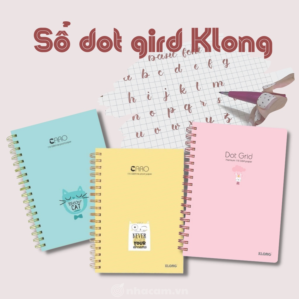 Sổ Klong Dot Grid B5 Lò Xo Kép Giấy 120 GSM 200 Trang