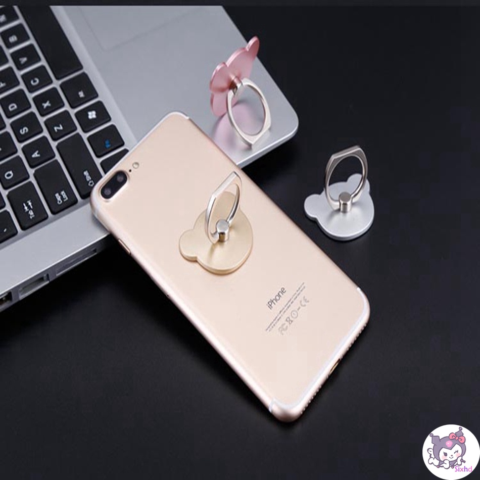 Nhẫn Đỡ Điện Thoại/Máy Tính Bảng Xoay 360 Độ Hình Chú Mèo Dễ Thương Cho iPhone Samsung Huawei Xiaomi Vivo Oppo