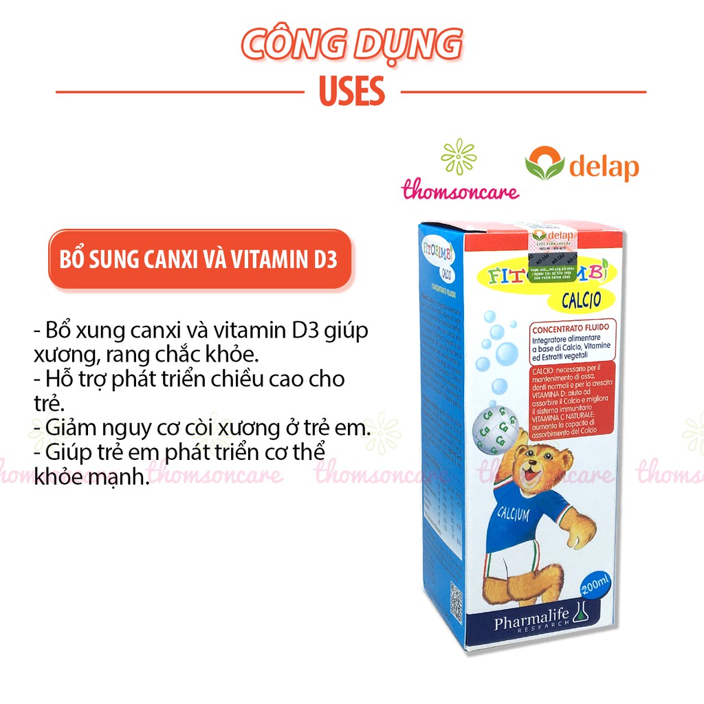 Bổ sung Canxi và vitamin D cho bé - Calcio Bimbi của hãng Fitobimbi - Nhập khẩu chính hãng từ Ý.