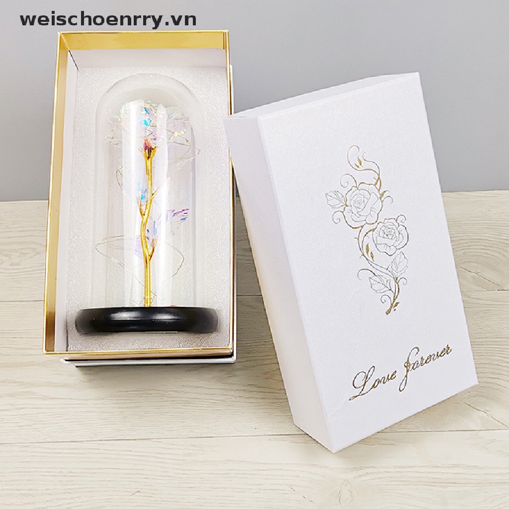 Hoa Hồng Bằng Thủy Tinh Có Đèn LED Dùng Làm Quà Tặng Độc Đáo
