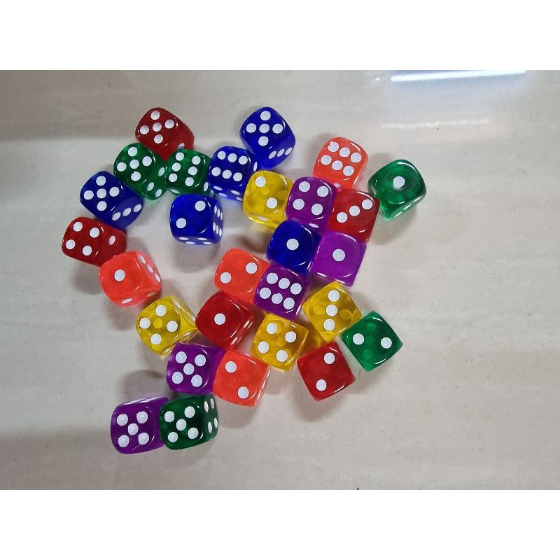 Xúc xắc nhựa 1.6cm, xúc xắc xốp 6.3cm siêu bền