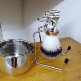 Bộ cốc đựng bọt cạo râu và quẹt bọt