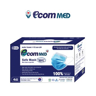 Khẩu Trang Y Tế EcomMed 4 Lớp Thông Thoáng Không Đau Tai - Kháng Khuẩn 99%