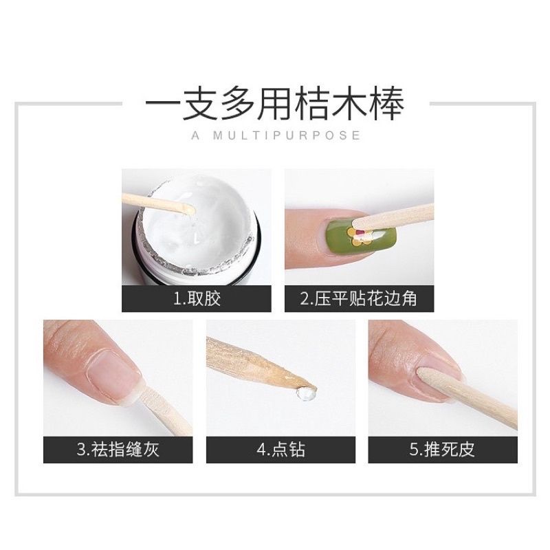 3 que cậy móng, que tháo móng tay giả, que làm nail