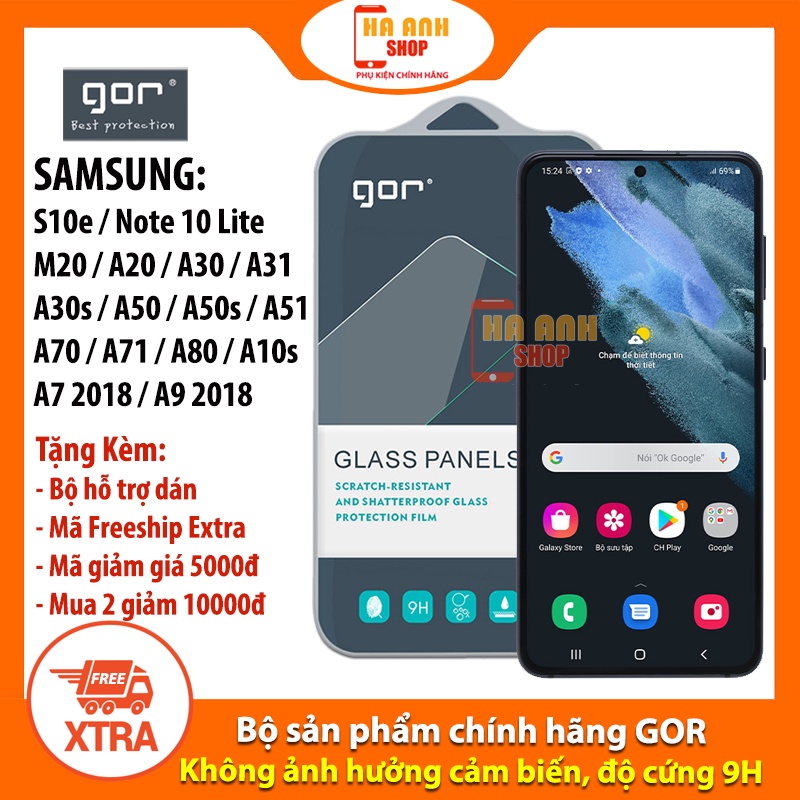 Bộ 2 kính cường lực Samsung S10e / A20 / A30 / A50 / A70/ M20 / A31 / A51 / A80 / A10s...Full màn hãng GOR cao cấp