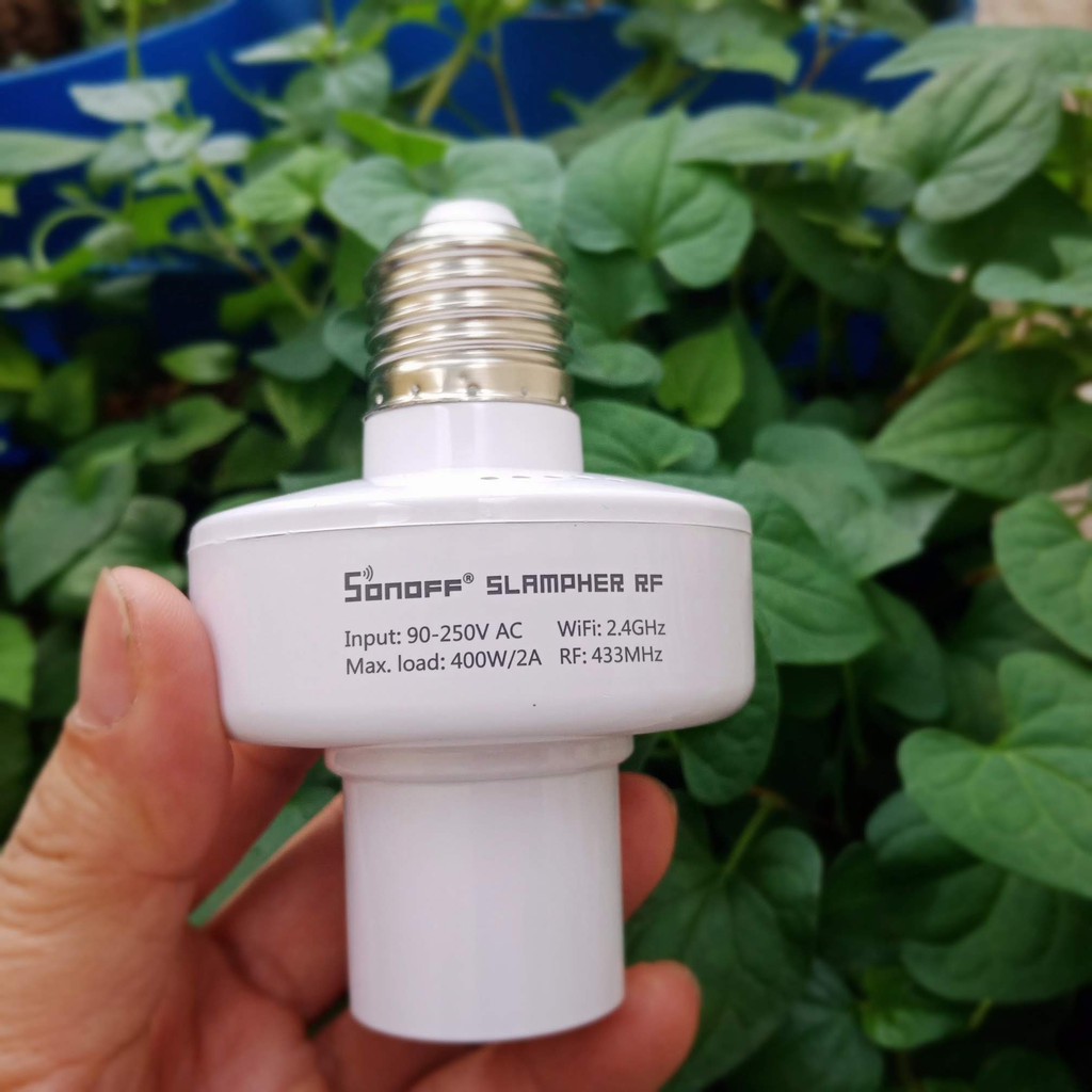Đui Đèn thông Minh Điều Khiển Tắt Mở Bóng Đèn Qua Wifi 3G, Có Học Lệnh RF 433Mhz - Sonoff Slampher