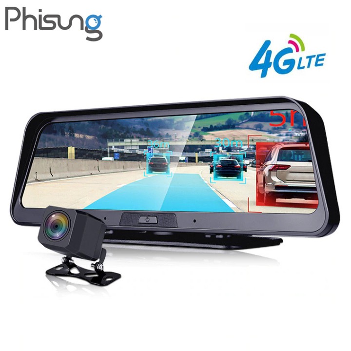 Camera Hành Trình Đặt Taplo Ô Tô Cao Cấp Phisung E98, 4G, Wifi, GPS ,10 inch