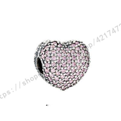 PANDORA Mặt Dây Chuyền Bạc s925 Hình Trái Tim Trong Suốt DIY charms
