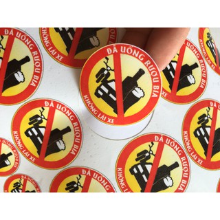Tem dán Decal xe hơi “Đã uống rượu bia không lái xe"