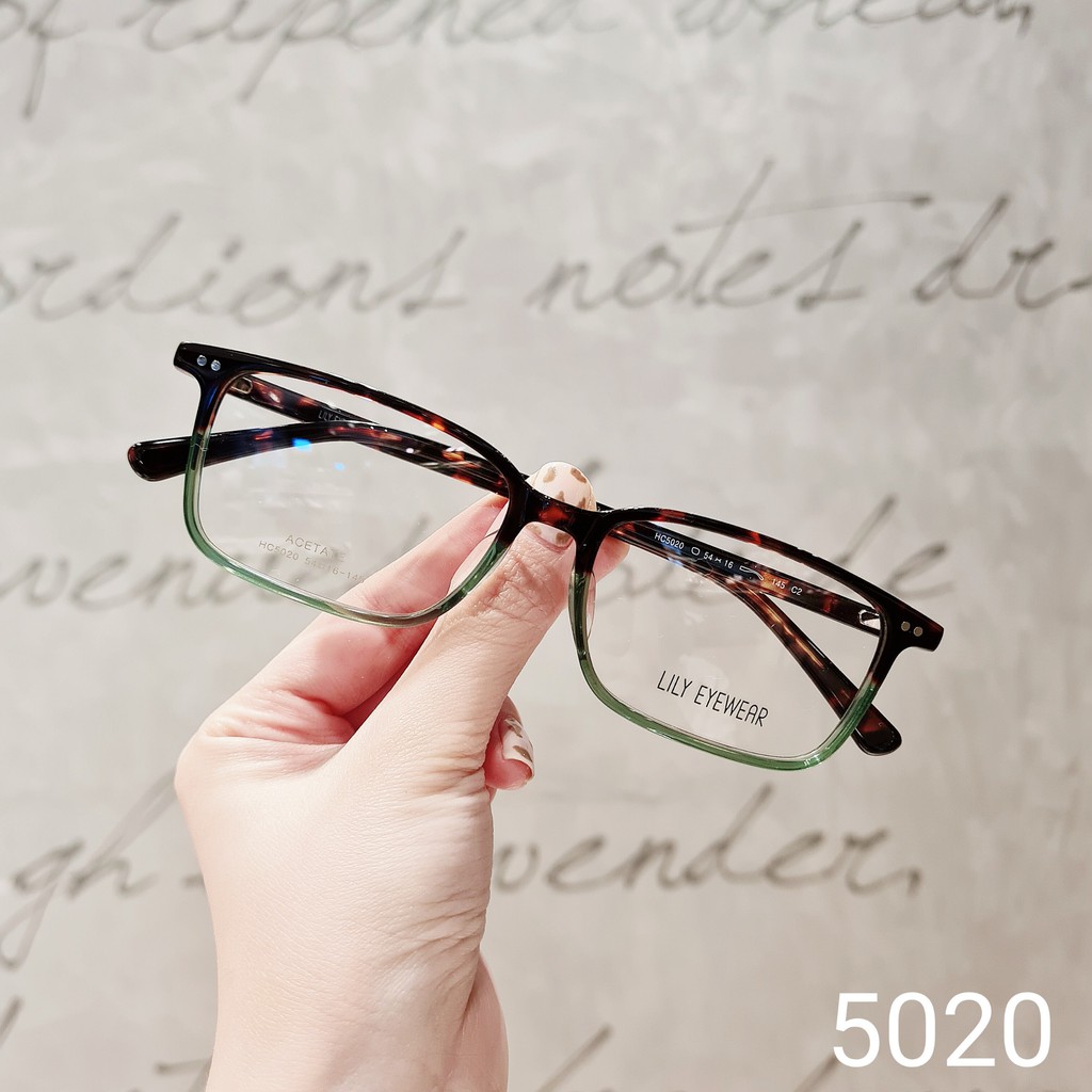Gọng kính cận nam nữ mắt vuông Lilyeyewear chất liệu kim loại, màu sắc basic dễ đeo - 5020