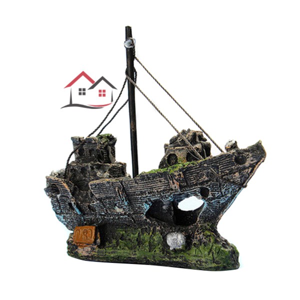Mô Hình Trang Trí Bể Cá Cảnh Kiểu Tàu Đắm Độc Đáo