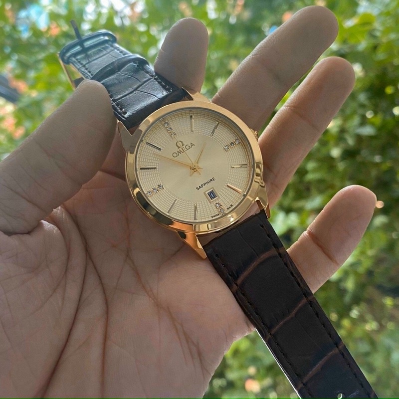 đồng hồ nam omega dây da mềm bảo hành 12 tháng