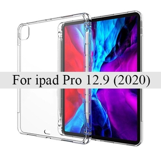 Ốp lưng trong suốt kèm thanh đựng bút cảm ứng cho iPad Pro 12.9 2020 Apple Tablet A2069 A2232 A2229