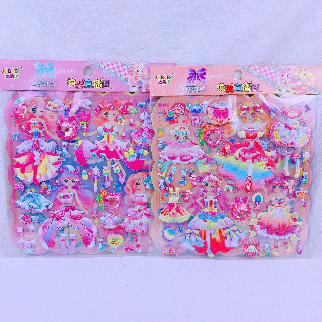 Sticker 2 Lớp Thay Trang Phục Công Chúa cỡ 20*23 cm nhiều mẫu mới về