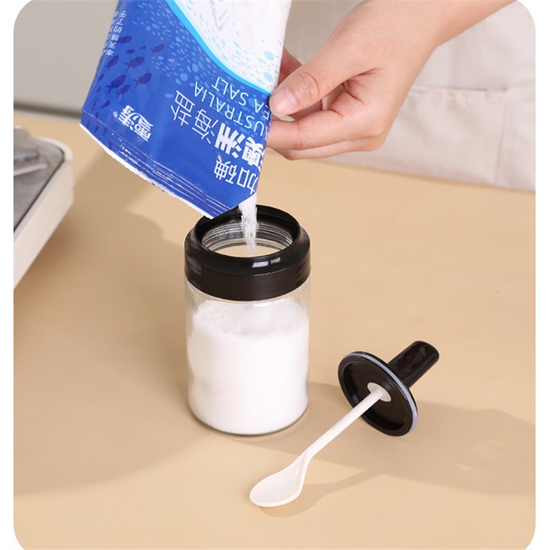 Hộp Đựng Gia Vị Kèm Muỗng Và Nắp Đậy Tiện Dụng Cho Nhà Bếp