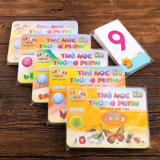 Flash Cards (thẻ học) size LỚN 16x12cm nhiều chủ đề cho bé [Song ngữ 2 mặt]
