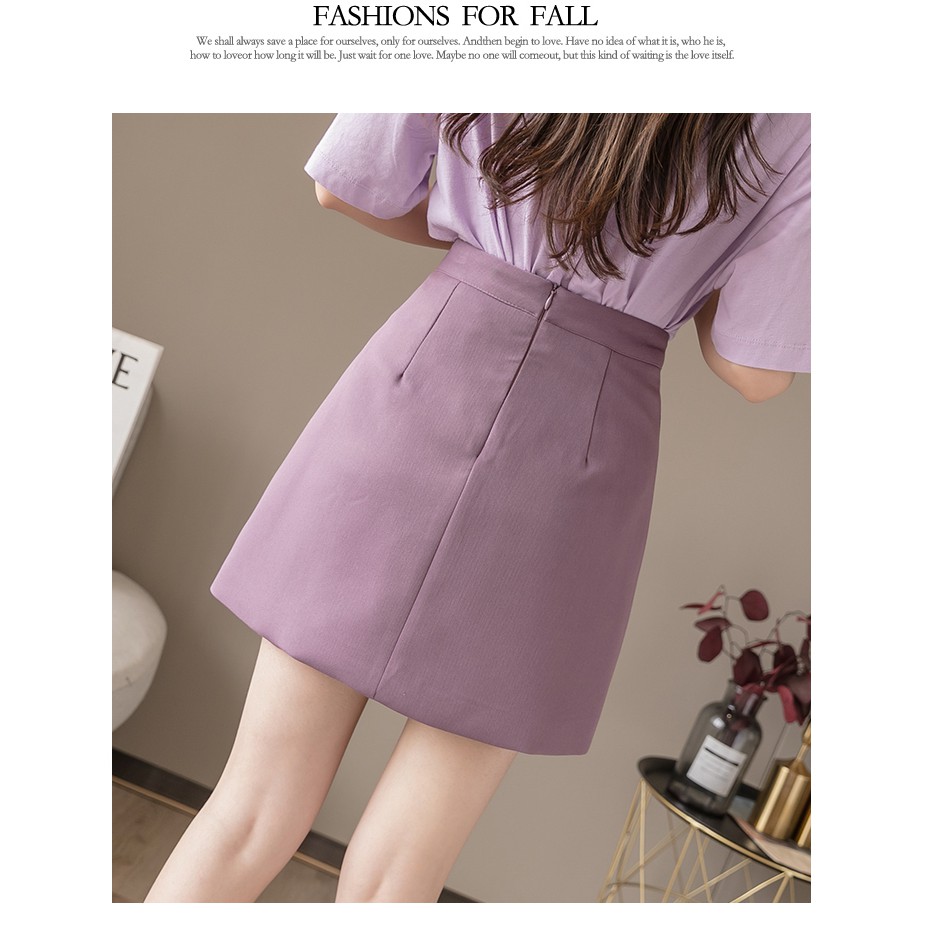 Chân váy Lưng Cao Hàn Quốc Ngắn Chữ A Cao Cấp Ulzzang Ôm Body Đẹp Công Sở 3 Màu Trắng Đen Tím SANMAY CV002 | BigBuy360 - bigbuy360.vn
