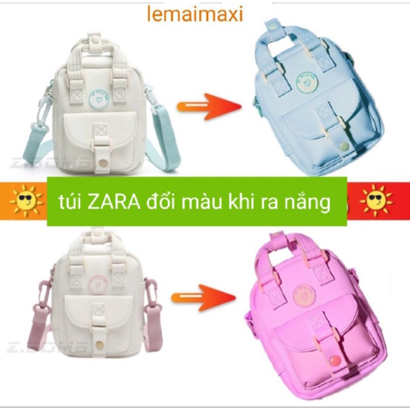 (Hàng chuẩn) Túi xách Balo ZARA đổi màu hồng xanh khi ra nắng đang hóttren tiktok