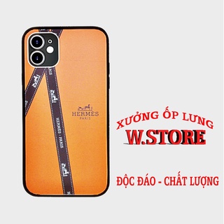 Ốp Lưng nhựa dẻo thời trang ốp điện thoại hermes nền màu hồng đậm đẳng cấp dành cho Iphone 5 đến 12 promax BRD20210149