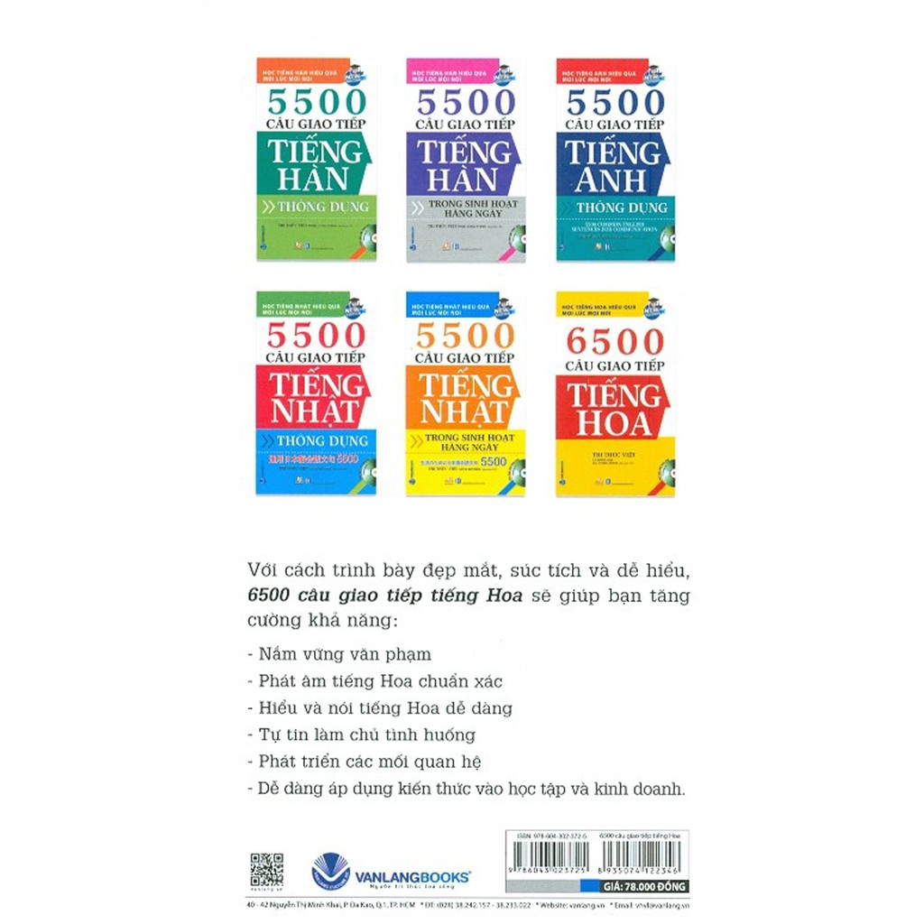 Sách - Học Tiếng Hoa Hiệu Quả Mọi Lúc Mọi Nơi - 6500 Câu Giao Tiếp Tiếng Hoa