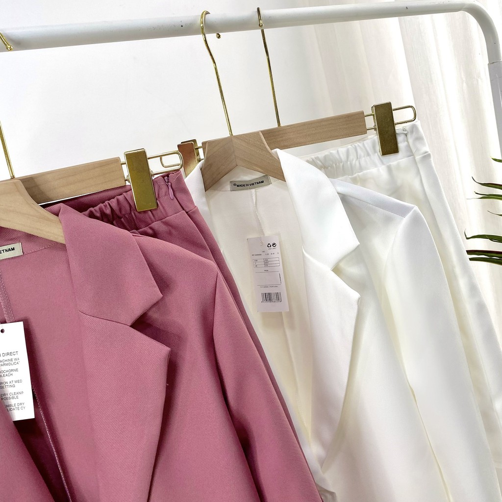 Set Vest Chân Váy Quần Hàn Quốc, Đi làm, Đi chơi, Trắng, Hồng, Đen, set Cá tính, Vét, Set 2 món, | BigBuy360 - bigbuy360.vn