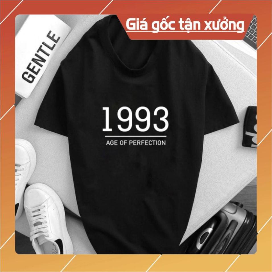 Áo phông màu ĐEN in năm sinh 1990,1991,1992,1993,1994  [FREESHIP] Áo unisex,vải cotton xịn