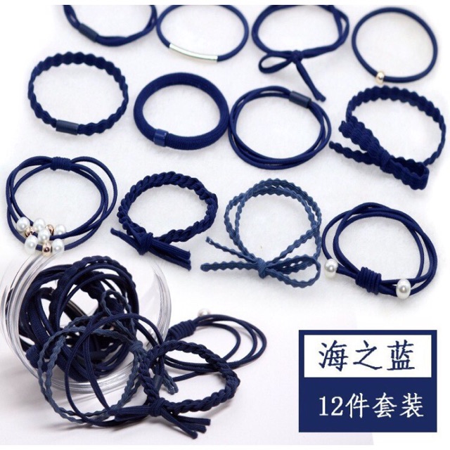 (BUỘC TÓC HÓT) hỘP 12 CHIẾC CHUN BUỘC TÓC SIÊU ĐẸP
