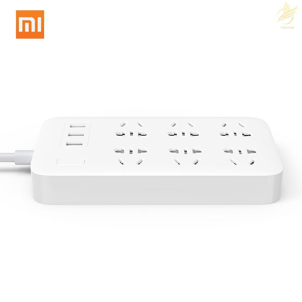 Ổ Cắm Điện Xiaomi Mijia 6 Cổng Usb Kèm 3 Phích Cắm 250v