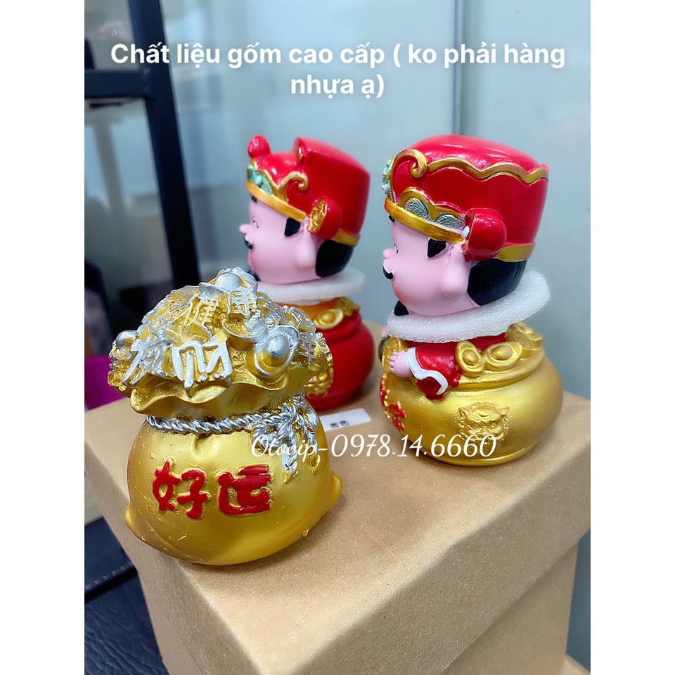 Set ông thần tài 4 món như hình trang trí taplo xe hơi đem lại may mắn, tài lộc