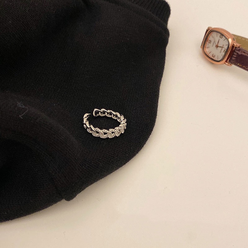 Nhẫn dạng hở kiểu chuỗi xích kim loại thời trang dành cho nữ