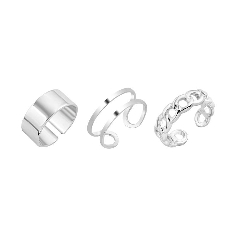 Set Nhẫn nữ Đeo Tay Phong Cách Hiphop Hàn Quốc Cá Tính