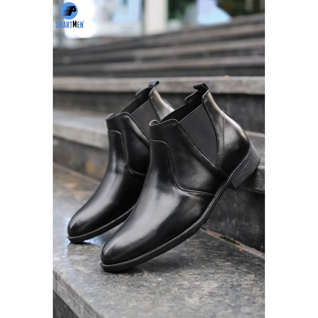 Chelsea Boot Da bò Tăng chiều cao SMARTMEN GD-366 Đen