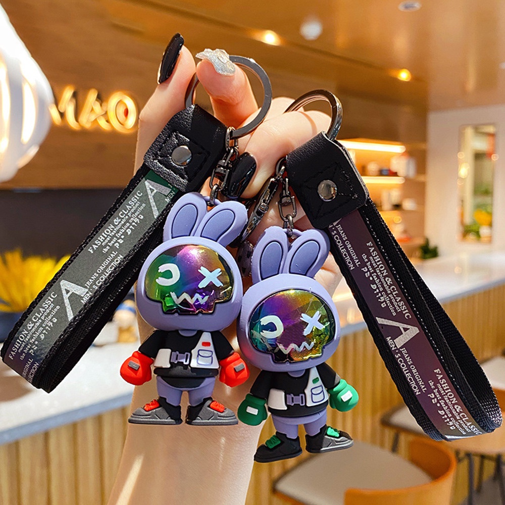 Móc Khóa Gắn Búp Bê Tạo Hình Gấu Thỏ Phi Hành Gia Hoạt Hình Sáng Tạo Thời Trang unisex