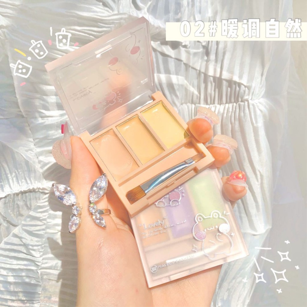 (Hàng Mới Về) Bảng Phấn Che Khuyết Điểm Ba Màu Dưỡng Ẩm Che Phủ Quầng Thâm Và Tàn Nhang | BigBuy360 - bigbuy360.vn