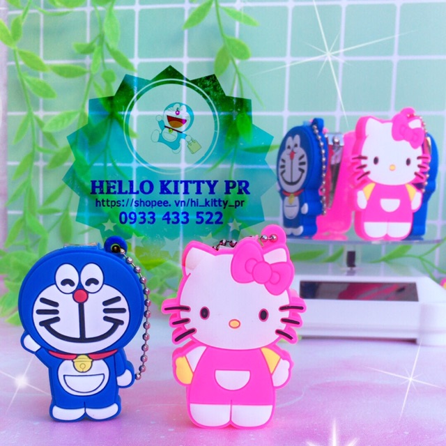 BẤM MÓNG TAY 3D HELLO KITTY &amp; DORAEMON