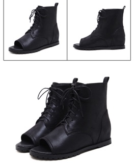 Giày boots hở mũi cột dây  hàng siêu cấp
