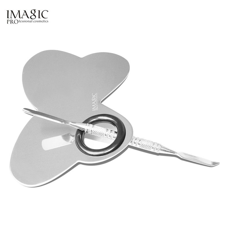 Bảng pha màu kèm thìa trộn IMAGIC 1904308 bằng thép không gỉ cao cấp hỗ trợ trang điểm 56g