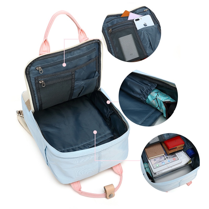 Balo Thời Trang NX Doughnut Chống Thấm Nước Nhiều Ngăn , Chống Sốc Laptop 14 inch-Bảo Hành 12 Tháng