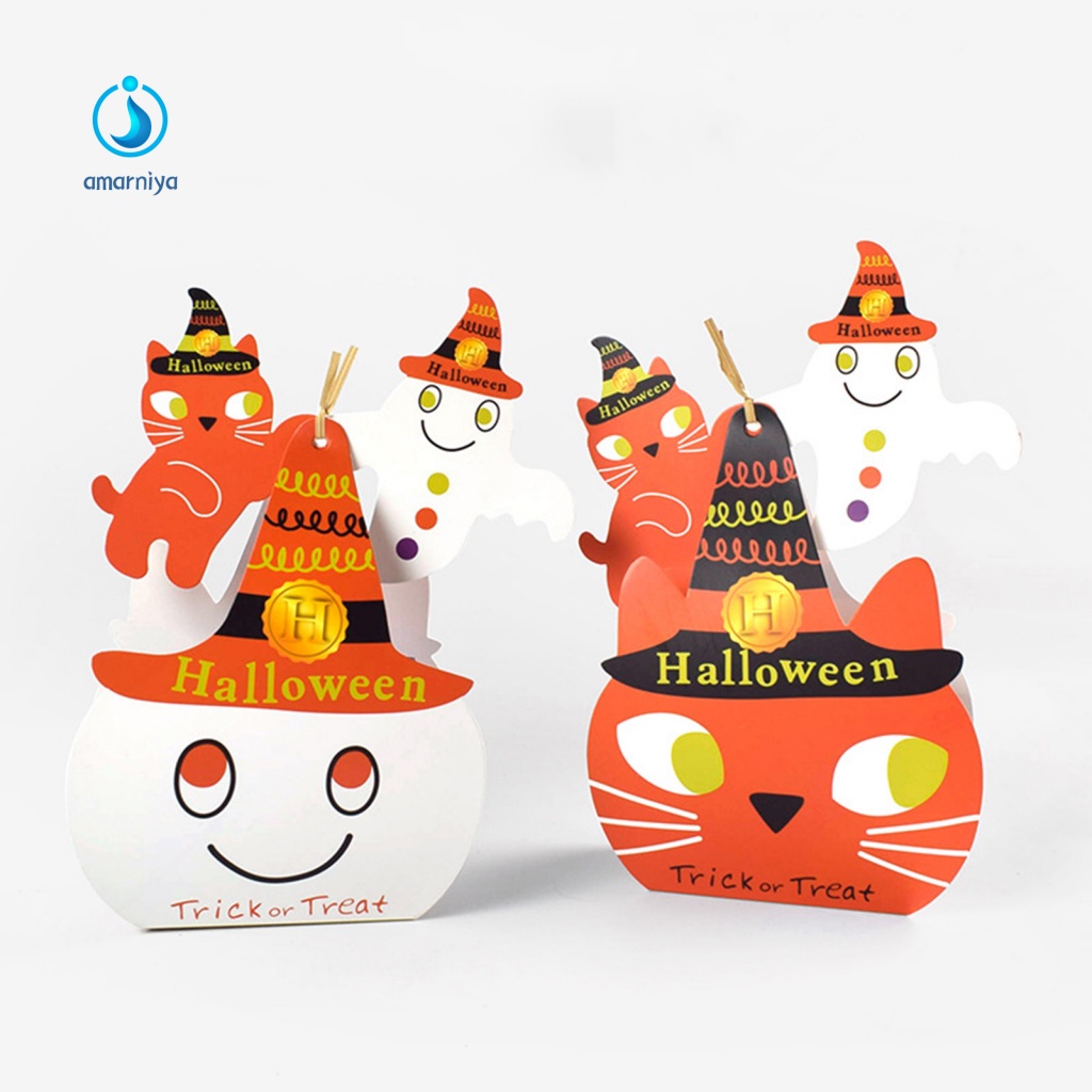 Bộ 5 Hộp Giấy Đựng Kẹo Họa Tiết Halloween