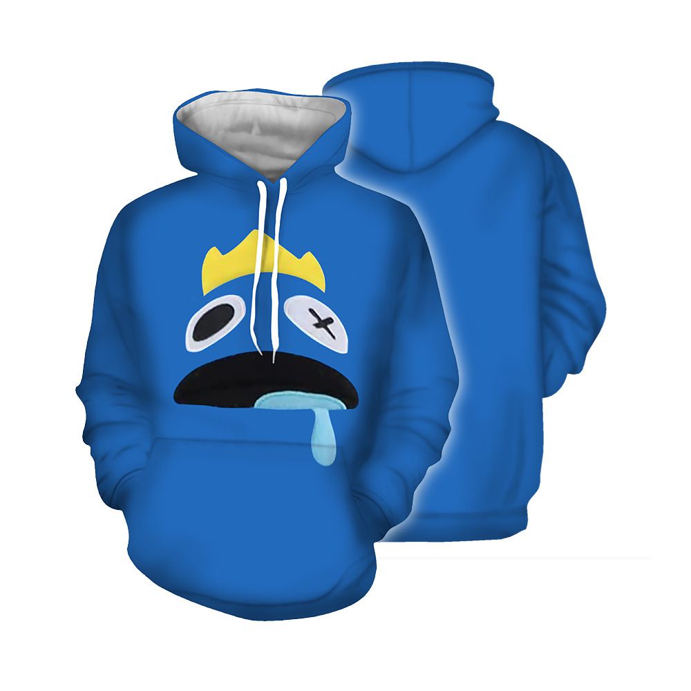 Áo hoodie/ Áo thun chui đầu in họa tiết hoạt hình Rainbow Friends - Roblox 3D kích thước lớn mặc mùa thu cho người lớn