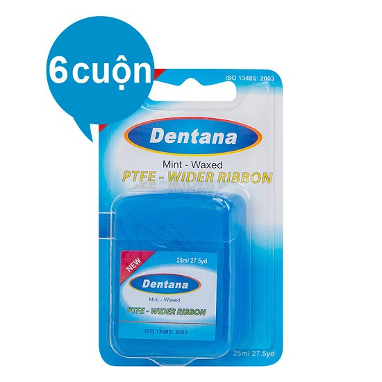 Combo 6 Cuộn Chỉ Nha Khoa DENTANA an toàn cho Răng, Lợi