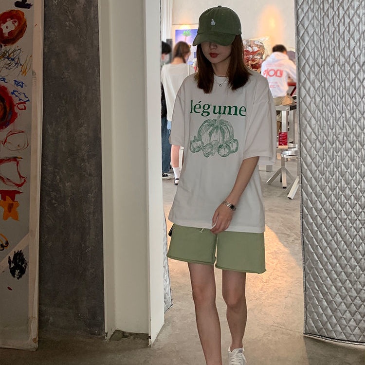 Quần short thể thao lưng cao dáng rộng chất liệu cotton mỏng thời trang mùa hè hàng mới dành cho nữ