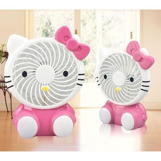 Quạt đèn cầm tay mini 3 cánh Hello Kitty siêu dễ thương