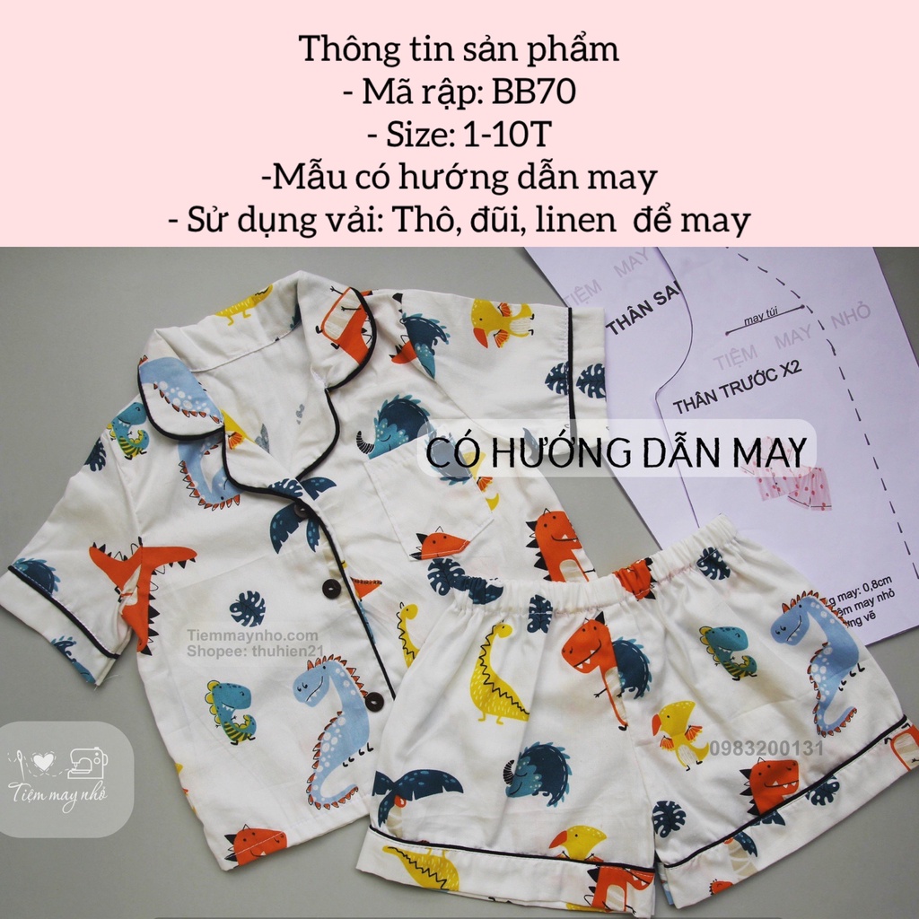 Rập giấy may pijama cho bé_BB70