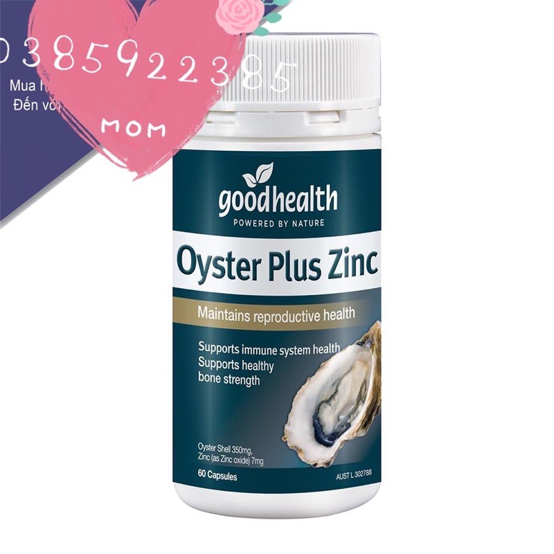 tinh chất hàu biển Oyter plus zinc goodheathy 60v - hàu Úc ( sản xuất : Úc)