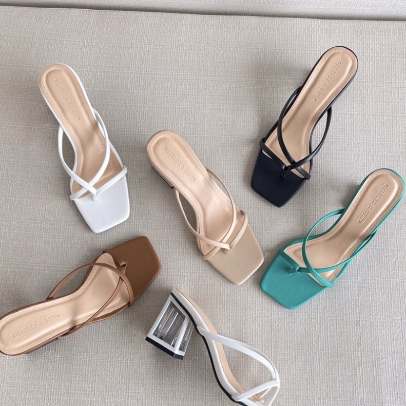 Guốc cao gót quai kẹp gót mika bọc cao 7cm