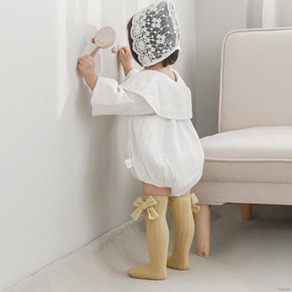 Cặp vớ cotton đính nơ lớn phong cách mùa hè Hàn Quốc mới 32cm cho trẻ em