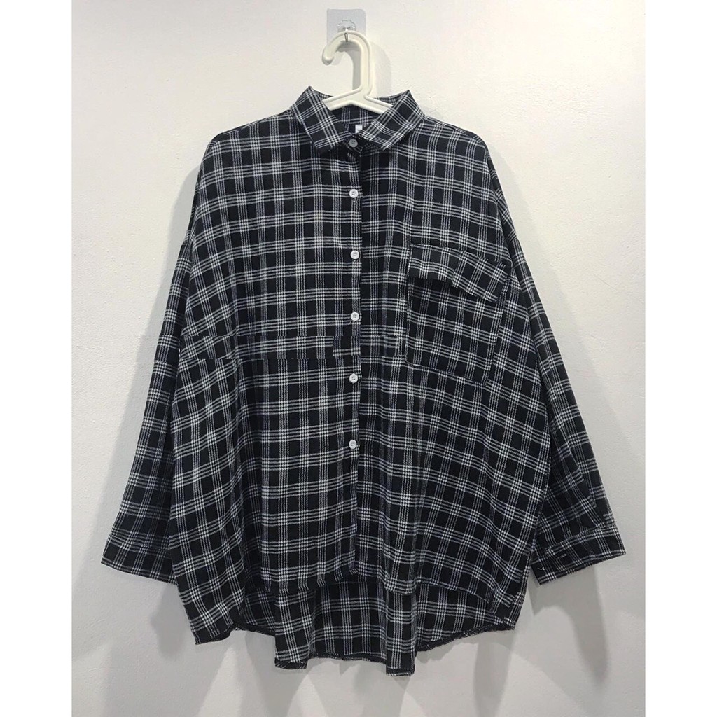 Áo Sơ Mi Kẻ Tay Bồng 2 Màu PEONYB Nữ [FREESHIP] 🌸 Thun kiểu dài tay form rộng oversize sọc ĐEN | NÂU Ulzzang HOT 🌸 | BigBuy360 - bigbuy360.vn